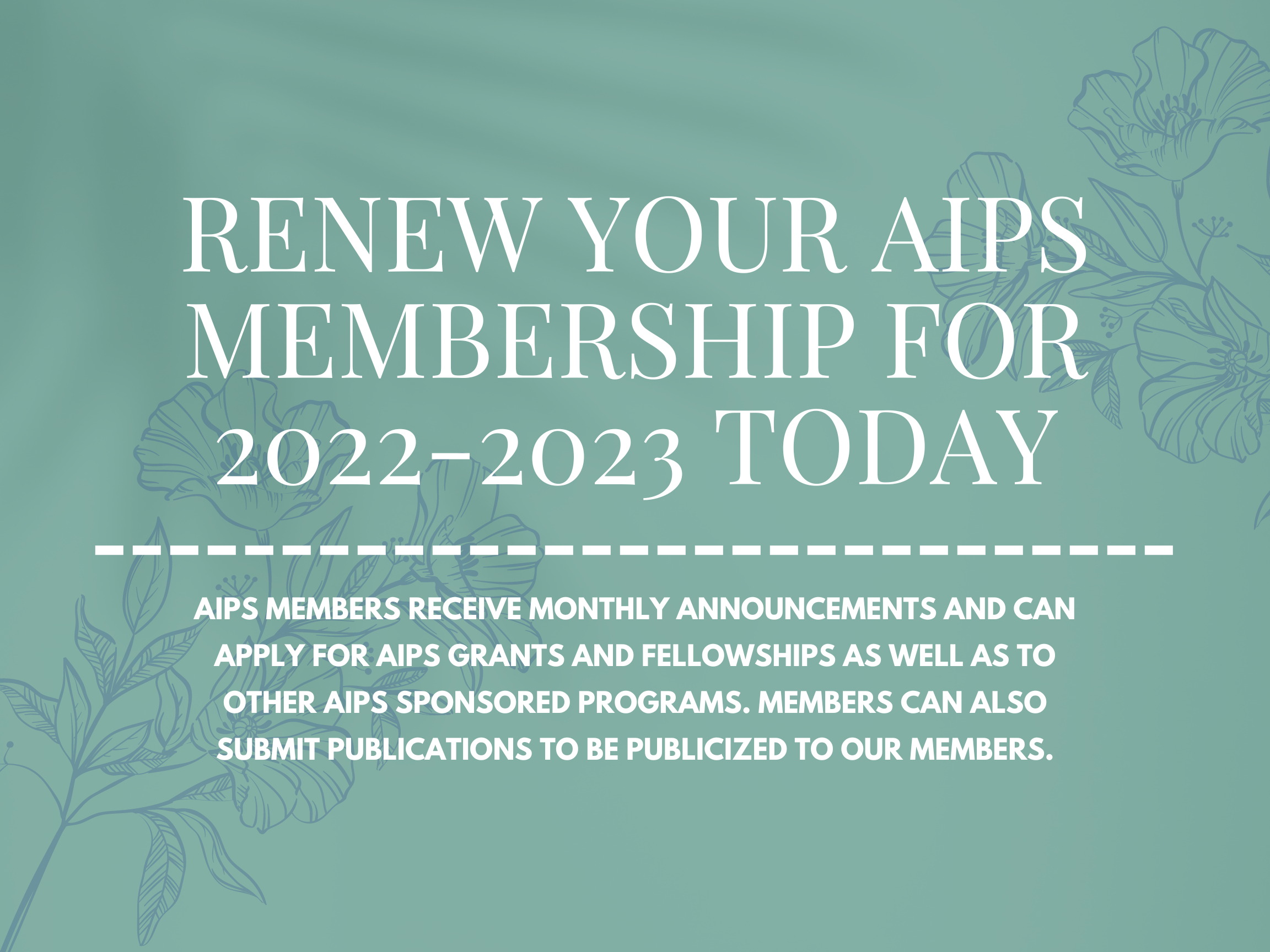 Graphic calling for AIPS Membership Renewal